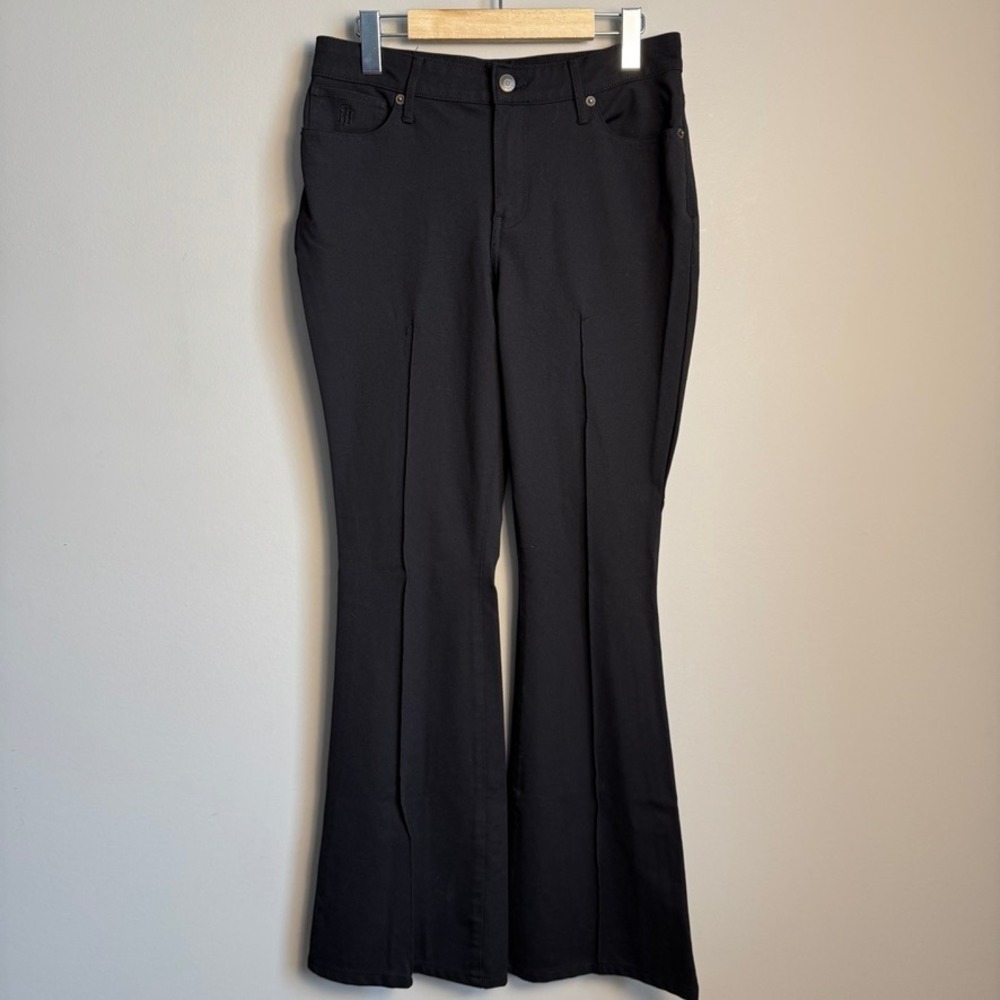Tommy Hilfiger Black Flare Leg Stretchy Trousers Dress Pants Women Size 8 Preppy